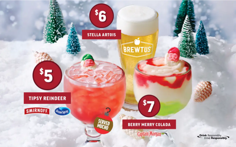 Applebee’s launches cheap, holiday drinks.